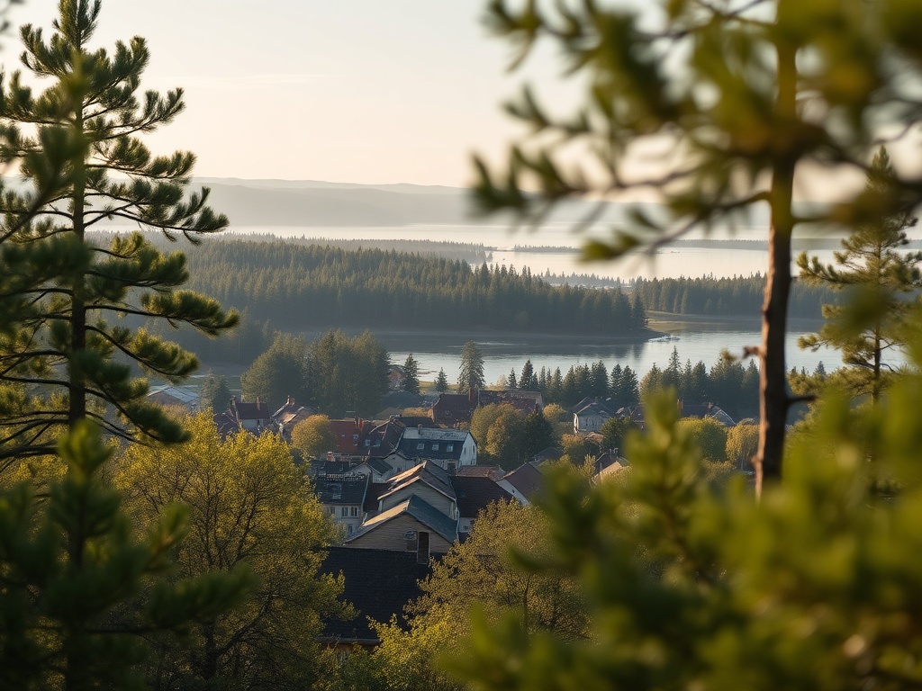 Malowniczy widok kwitnących drzew wiśni i czereśni w parku miejskim w Ostródzie.
