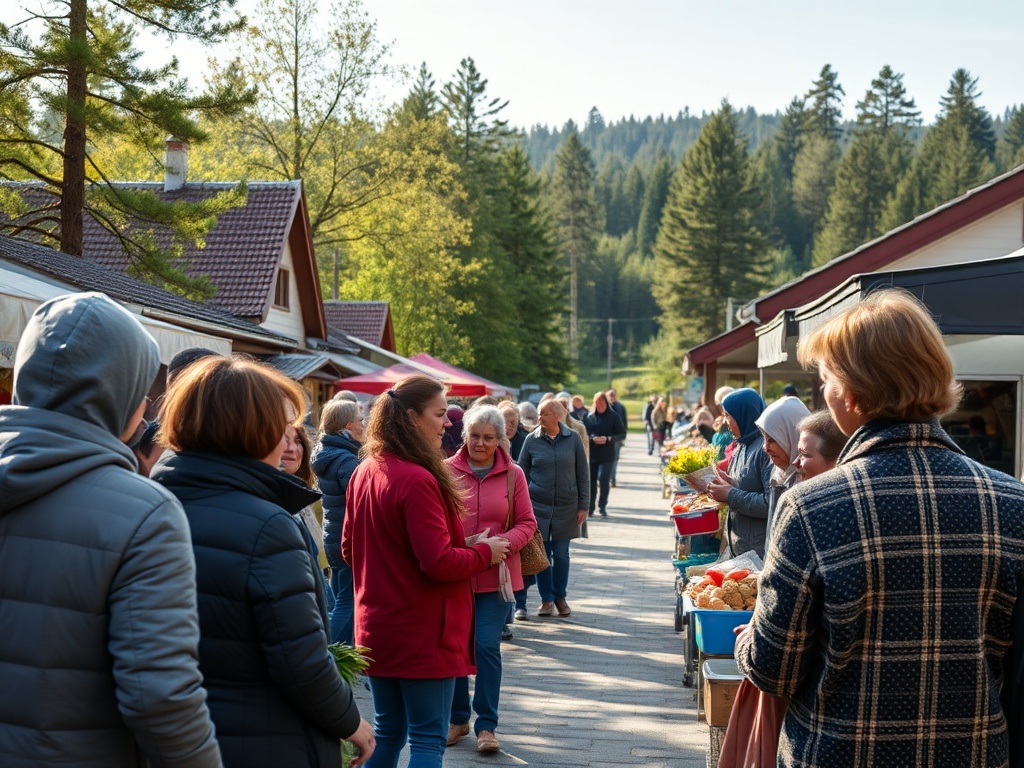 Mieszkańcy Ostródy biorący udział w akcji sprzątania brzegu jeziora podczas Dnia Ziemi.